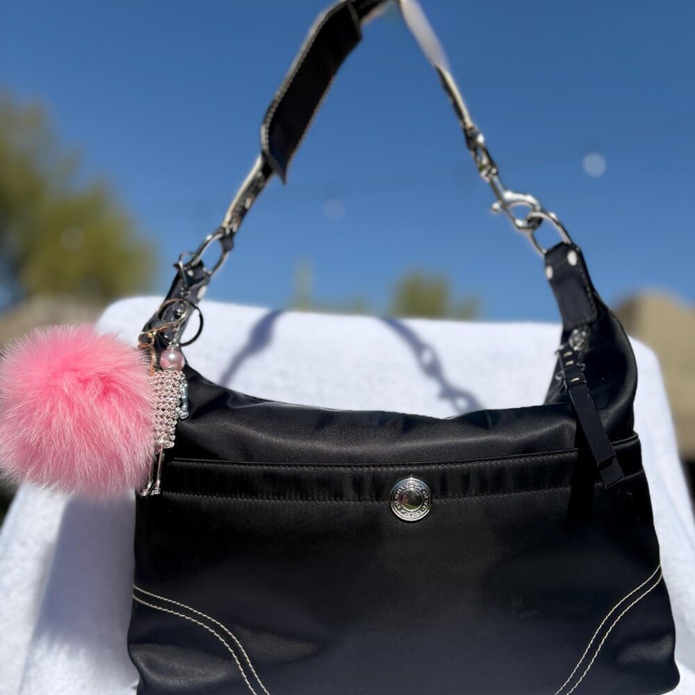 Coach Black Satin  Hampton Hobo with Charms - Picture 7 of 10